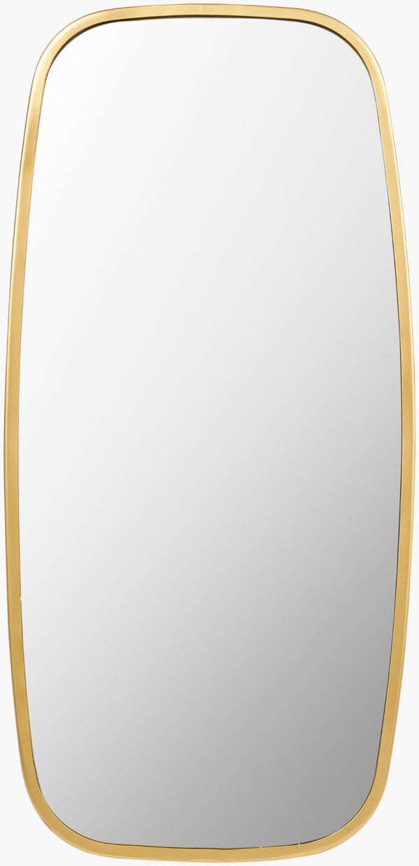 Livabliss Inverness Slim Metal Frame Wall Mirror Geometric Contemporary Accent for Entryway Gold 31"H x 15"W x 1"D ISS001-3115