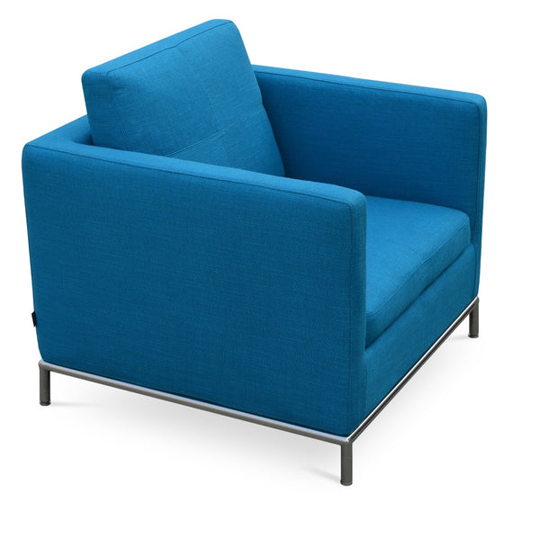 Soho Concept Zara Small Istanbul Armchair - Stylish, Durable, Compact Design With Plush Comfort & Steel Base Finish Turquoise  Soho-concept-dining-chair-13508