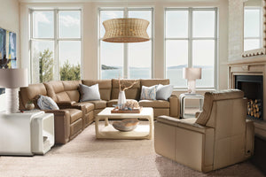 Hooker Furniture Simone Six Piece Leather Power Reclining Sectional with Bluetooth and Storage Console SS757-6PC3-085