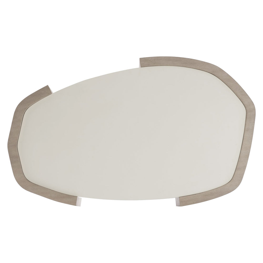 Bernhardt Bernhardt Weston Sculptural Cocktail Table In Light Fossil Top With Tawny Oak Cradling Panels, 57" 527017