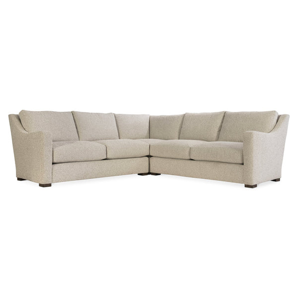 Bernhardt Bernhardt Ventura Custom Fabric Sectional — Transitional Curved Arms, Deep Cushions, Tailored Bustle Back - Made to Order K2079