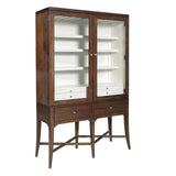 Modern Wood Bar Cabinet with Glass Doors and Storage Drawers Brown with Walnut Wood Finish P301-BAR-K1 Pulaski Furniture