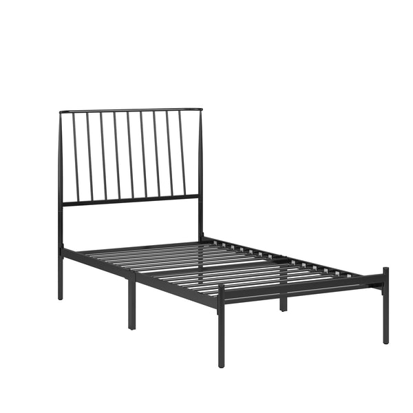 Homelegance By Top-Line Dante Metal Platform Bed with Curved Metal Headboard Black Metal