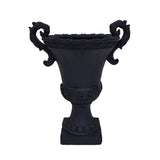 Christopher Knight Home® - Noble House - Delphine Outdoor Traditional Roman Chalice Garden Urn Planter with Frond Accents, Black