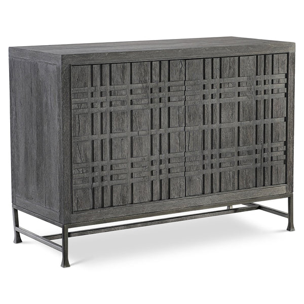 Bernhardt Bernhardt Tribeca Door Chest With Geometric Raised Front, White Oak Tadon Finish & Steel Base 333115