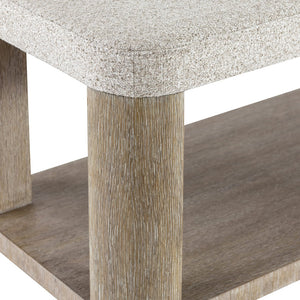 Bernhardt Bernhardt Loggia 58" Bench With Wire‑Brushed Oak Base, Upholstered Performance Seat & Lower Shelf 345507