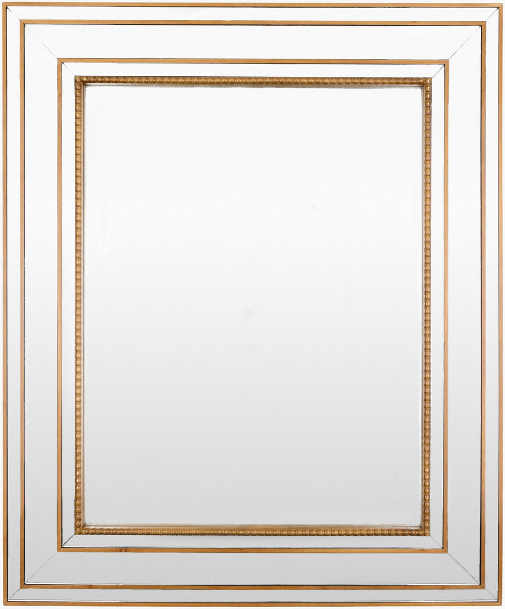 Surya Aditi 36"H X 30"W Modern Mirror - Stylish Decor Accent For Revitalizing Your Space, Limited Warranty Frame, Gold Manufactured Wood Iti001-3036