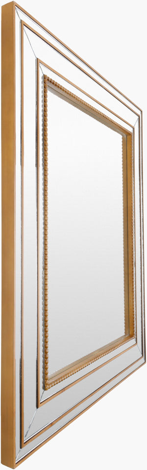 Surya Aditi 36"H X 30"W Modern Mirror - Stylish Decor Accent For Revitalizing Your Space, Limited Warranty Frame, Gold Manufactured Wood Iti001-3036