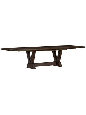 A.R.T. Furniture Woodwright Oak Park Dining Table – Elegant Transitional Design With Adjustable Leaves & Brass Accents Brown, Brown Parawood Solids And Quarter Sawn White Oak Veneer 253238-2315