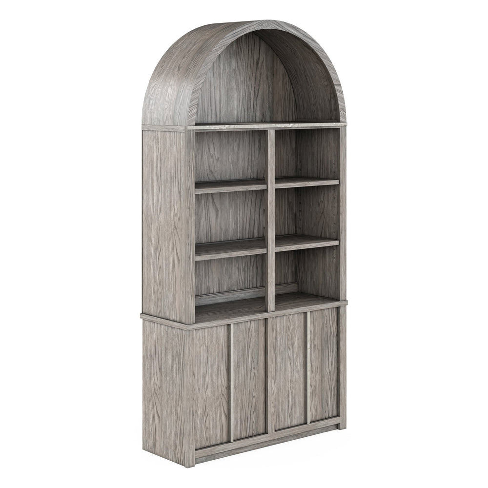 A.R.T. Furniture Vault Display Cabinet - New Traditional Design In Mink Finish With Dimmable Lights & Adjustable Shelves Gray Parawood Solids,White Oak Veneers,Glass 285240-2354