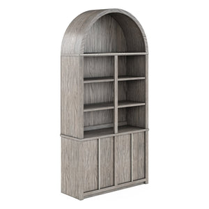 A.R.T. Furniture Vault Display Cabinet - New Traditional Design In Mink Finish With Dimmable Lights & Adjustable Shelves Gray Parawood Solids,White Oak Veneers,Glass 285240-2354