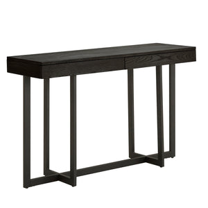 Homelegance By Top-Line Saskai Wood Finish Sofa Table with Two Drawers Black MDF