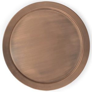 English Elm Corbin Handcrafted Metal Side Table in Antique Copper Finish — Industrial Round Cylinder End Table, 16" diameter x 21" high Bronze B136P158994