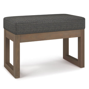English Elm Milltown Small Footstool Ottoman - Elegant Ebony Tweed For Versatile Seating & Stylish Accents B136P159089