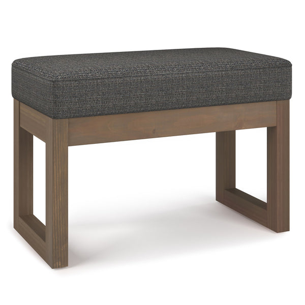 English Elm Milltown Small Footstool Ottoman - Elegant Ebony Tweed For Versatile Seating & Stylish Accents B136P159089