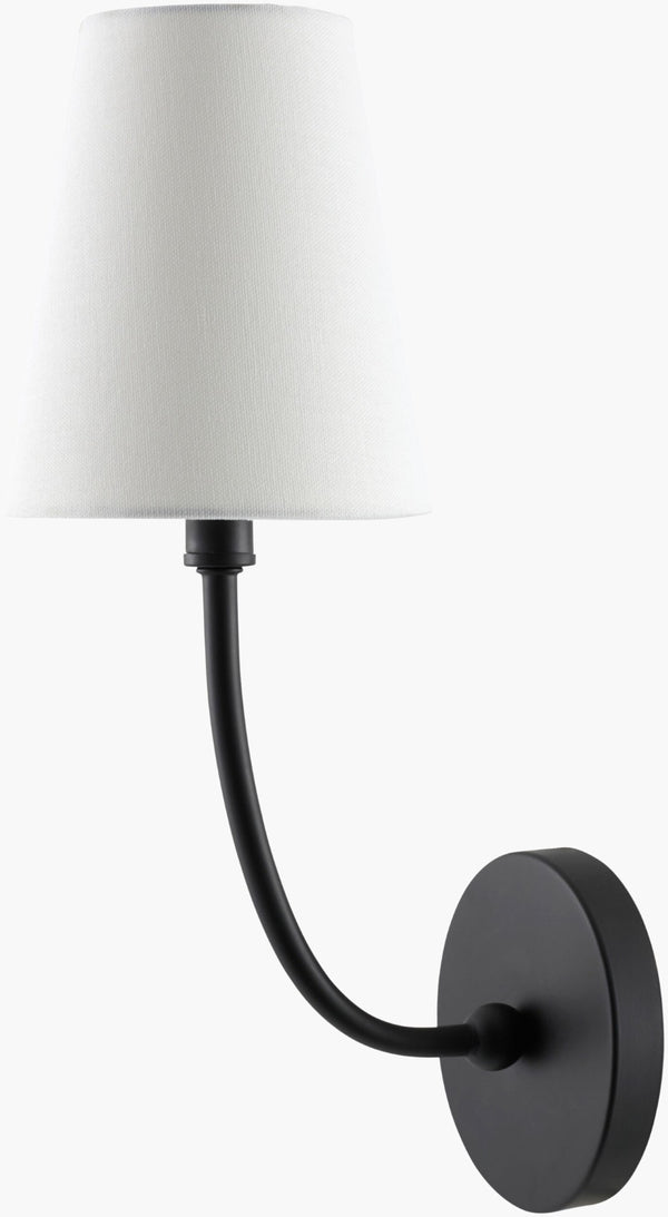 Livabliss Itaran Wrought Iron Wall Sconce with Cotton Shade for Bedroom or Hallway Ambiance ITR-001