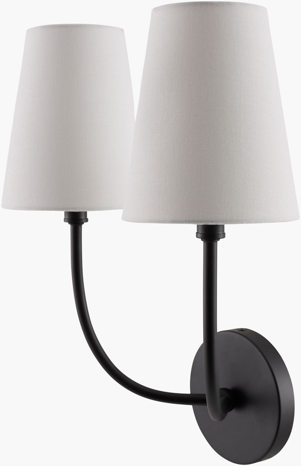 Livabliss Itaran Wrought Iron Wall Sconce with Cotton Shade for Warm Ambient Bedroom Glow ITR-003