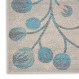 Nourison Tranquil TRA03 Machine Made Power-loomed No Border Indoor Only Farmhouse  Rug Ivory,Turquoise, Turquoise and Beige 100% Polypropylene 99446484314