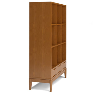 English Elm Harper Cube Storage Unit With Drawers - Versatile Mid-Century Modern Design In Teak Brown Finish B136P158713
