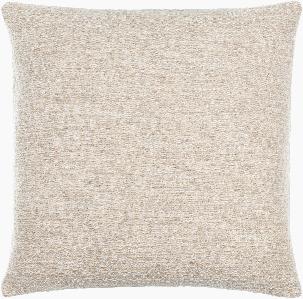 Surya Itzel 18" Square Accent Pillow - Luxurious Linen Blend, Stylish Home Decor, Easy Care & Durable Design Beige Cotton,Linen,Polyester,Cotton,Linen,Polyester Itz001-2020