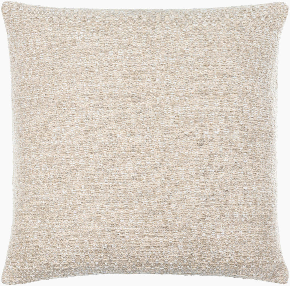 Surya Itzel 18" Square Accent Pillow - Luxurious Linen Blend, Stylish Home Decor, Easy Care & Durable Design Beige Cotton,Linen,Polyester,Cotton,Linen,Polyester Itz001-2020