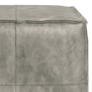 English Elm Brody Square Pouf - Distressed Grey Vegan Leather - Modern Accent For Living Rooms & Offices B136P159282