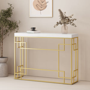English Elm Christopher Knight Home® - CONSOLE Gold Geometric Console Table with MDF Top and Metal Open Frame — Modern Glam Accent for Hallway 71551.00