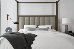 Hooker Furniture Miramar King Poster Bed With Tall Canopy, Cleary Cement Channel Headboard & Rustic Arabica Finish 6202-90666-TALL