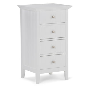 English Elm Acadian Four Drawer Floor Storage Cabinet - Stylish Pure White Design For Organized Living Spaces B136P158497