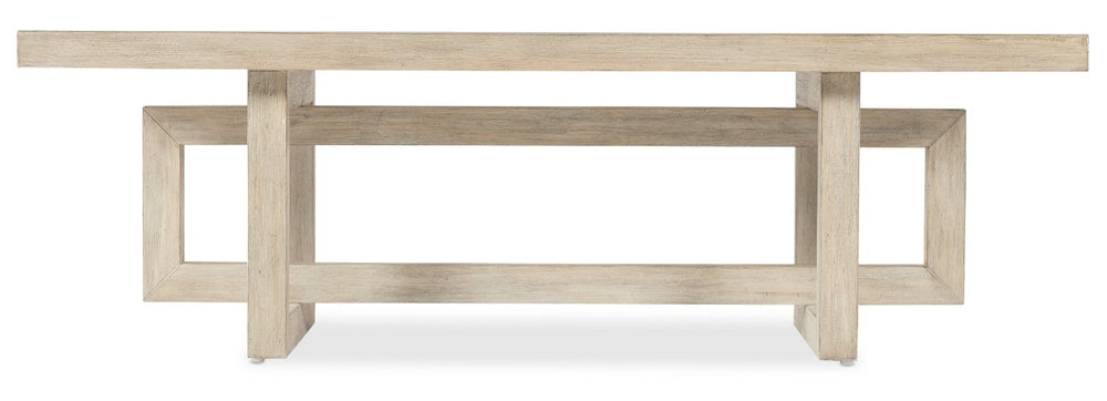 Hooker Furniture Commerce Acacia Modern Rectangle Cocktail Table With Sculptural Interlocking Base, Natural Finish 7228-80197-80