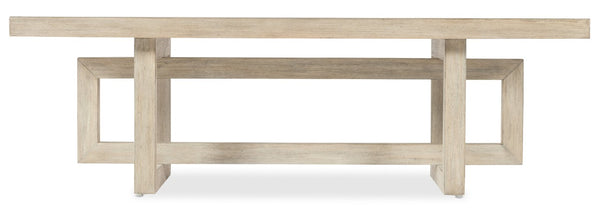 Hooker Furniture Commerce Acacia Modern Rectangle Cocktail Table With Sculptural Interlocking Base, Natural Finish 7228-80197-80