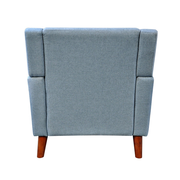 English Elm Christopher Knight Home® - Greenmont Upholstered Armchair with Tufted Back, Flared Arms & Birch Legs — Cozy Durable Craftsmanship Blue 30.5 L x 28.75 W x 18 H 62263.00BLU