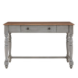 Homelegance By Top-Line Renzo Antique 1-Drawer Desk with Charging Station Grey Rubbberwood