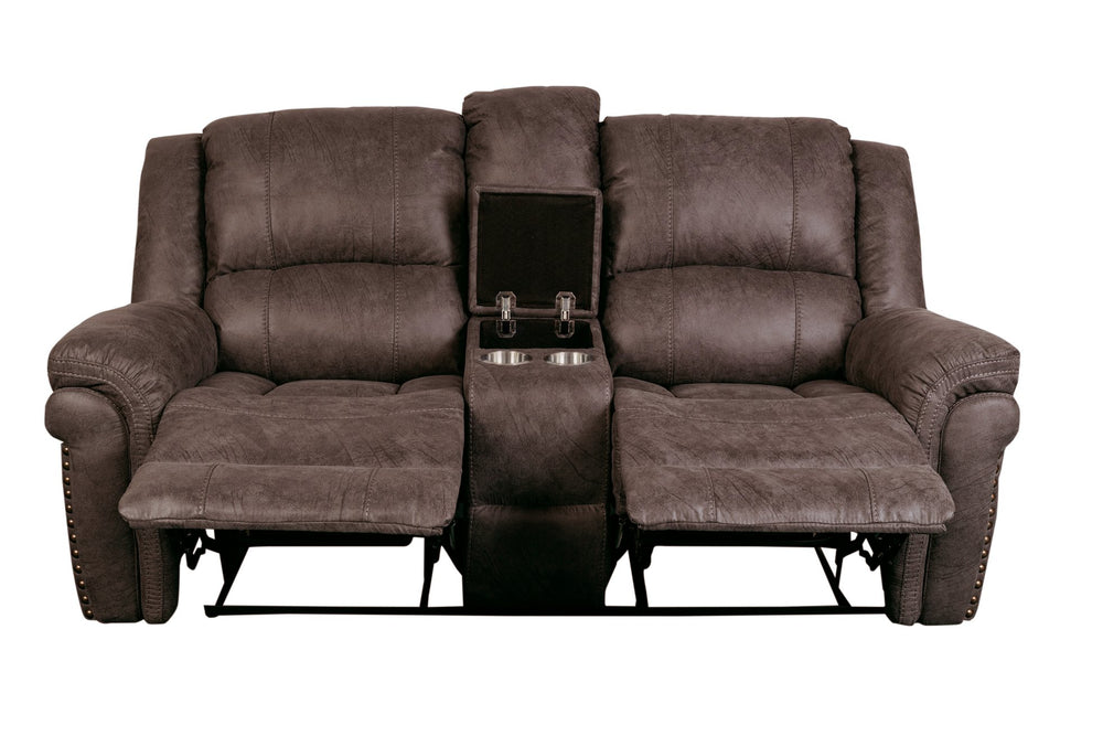 Porter Designs Porter St John Motion Reclining Love Seat - Plush Brown Leather-like Comfort For Stylish Living Brown Fabric 03-201-02-7625