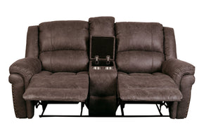 Porter Designs Porter St John Motion Reclining Love Seat - Plush Brown Leather-like Comfort For Stylish Living Brown Fabric 03-201-02-7625