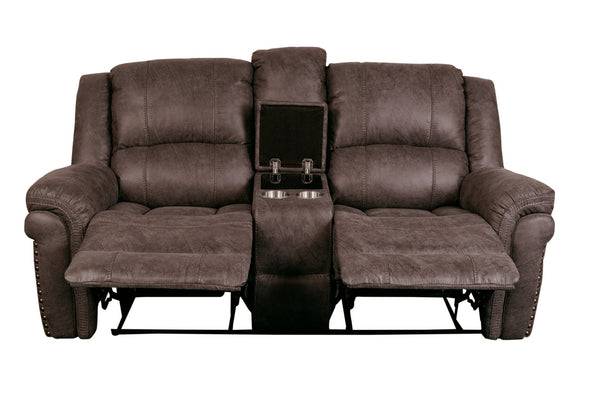 Porter Designs Porter St John Motion Reclining Love Seat - Plush Brown Leather-like Comfort For Stylish Living Brown Fabric 03-201-02-7625