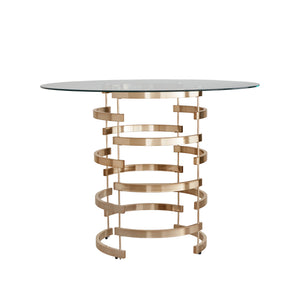 Homelegance By Top-Line Pierce Vortex Base Counter Height Dining Table Champagne Gold Metal