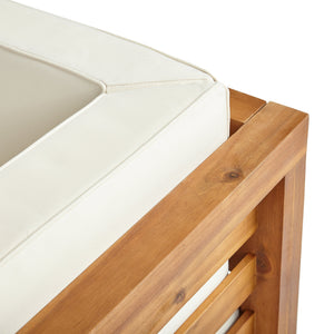 English Elm Christopher Knight Home® - OANA Outdoor Club Chair with Acacia Wood Frame, Removable Cushions, Slatted Design for Quick Drying Beige 65546.00BGE