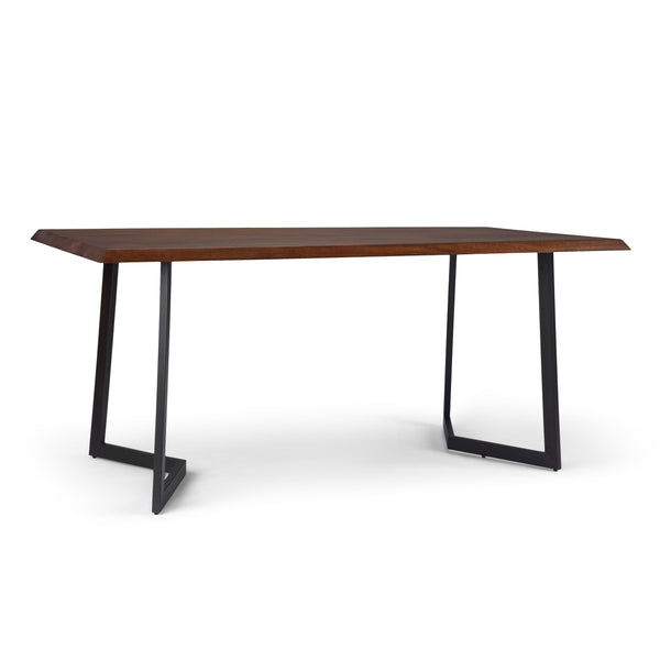 English Elm Watkins Solid Mango Wood Dining Table with Industrial Metal Legs, 72" Rectangular Seating for 6 Dark Brown B136P159675