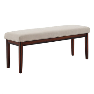 Homelegance By Top-Line Harmonn Upholstered Espresso Finish Bench Brown Linen