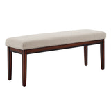 Homelegance By Top-Line Harmonn Upholstered Espresso Finish Bench Brown Linen