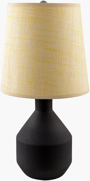 Surya Irvington Accent Table Lamp - Elegant 19" Ceramic Design With Chic Shade For Home Decor & Style Body, Black,Shade (Outside), Tan,Shade (Inside), White,Finial, Metallic ,Silver,Harp, Metallic ,Nickel,Cord, Translucent Ceramic,Paper,Paper,Nickel Ivg-001
