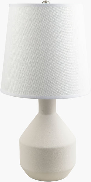 Surya Irvington Accent Table Lamp - Elegant 19" Ceramic Design With Chic Shade For Home Decor & Style Body, White,Shade, White,Finial, Metallic ,Silver,Harp, Metallic ,Nickel,Cord, Translucent Ceramic,Paper,Paper,Nickel Ivg-002
