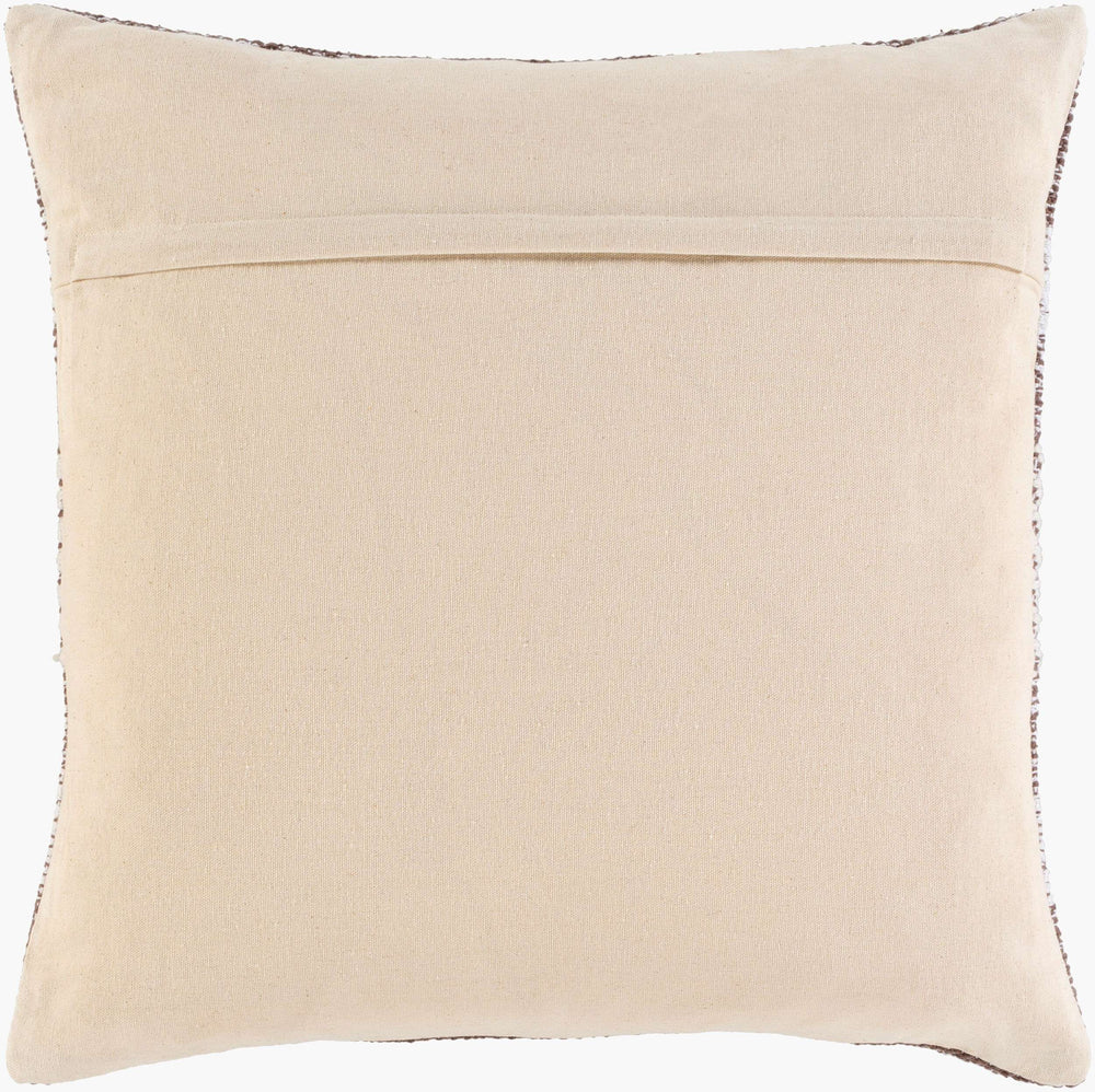 Surya Levi 20"L X 20"W Cozy Hand-woven Accent Pillow - Sustainable Cotton For Timeless Cottage Style Home Medium Brown Cotton,Recycled Pet Yarn,Cotton Ivl001-2020