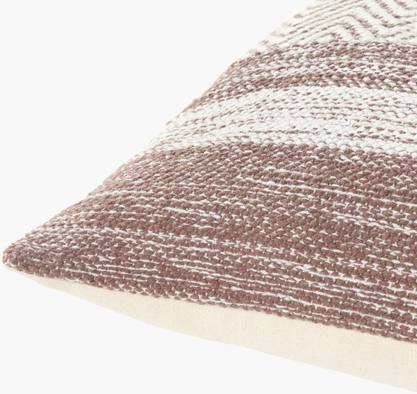 Surya Levi 20"L X 20"W Cozy Hand-woven Accent Pillow - Sustainable Cotton For Timeless Cottage Style Home Medium Brown Cotton,Recycled Pet Yarn,Cotton Ivl001-2020