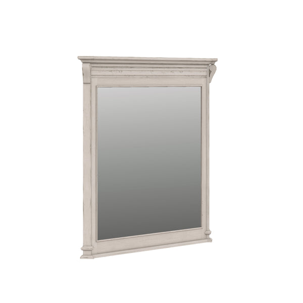 A.R.T. Furniture Alcove Dresser Mirror In Belgian Ivory With Crown Molding - Elegant Wall-hung Accent For Any Room White Acacia Solids,Maple Veneers,Mirror 321120-2817