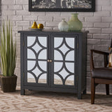 Christopher Knight Home® - Noble House - Melora Fir Wood Double Door Cabinet With Mirrored Accents