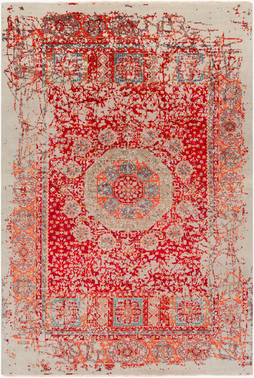 Surya Ivorine Hand Made 2' X 3' Luxurious Viscose & Wool Rug With Fringe - Elegant, Durable, And Stylish Red Nz Wool,Viscose Ivr1000-69