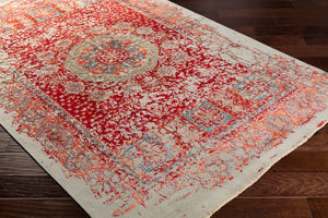 Surya Ivorine Hand Made 2' X 3' Luxurious Viscose & Wool Rug With Fringe - Elegant, Durable, And Stylish Red Nz Wool,Viscose Ivr1000-23