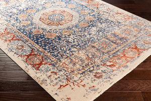 Surya Ivorine Hand Made 2' X 3' Luxurious Viscose & Wool Rug With Fringe - Elegant, Durable, And Stylish Navy Nz Wool,Viscose Ivr1001-23